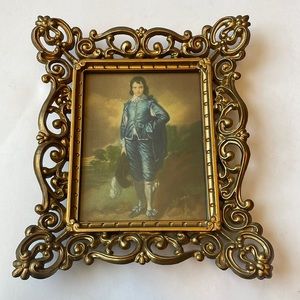 Vintage ornate French mini gold frame “The Blue Boy” Gains Borough 1770 Antique